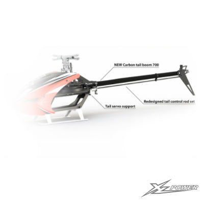 MSH71252 - Carbon tail boom 700x upgrade+Tail box 700x upgrade